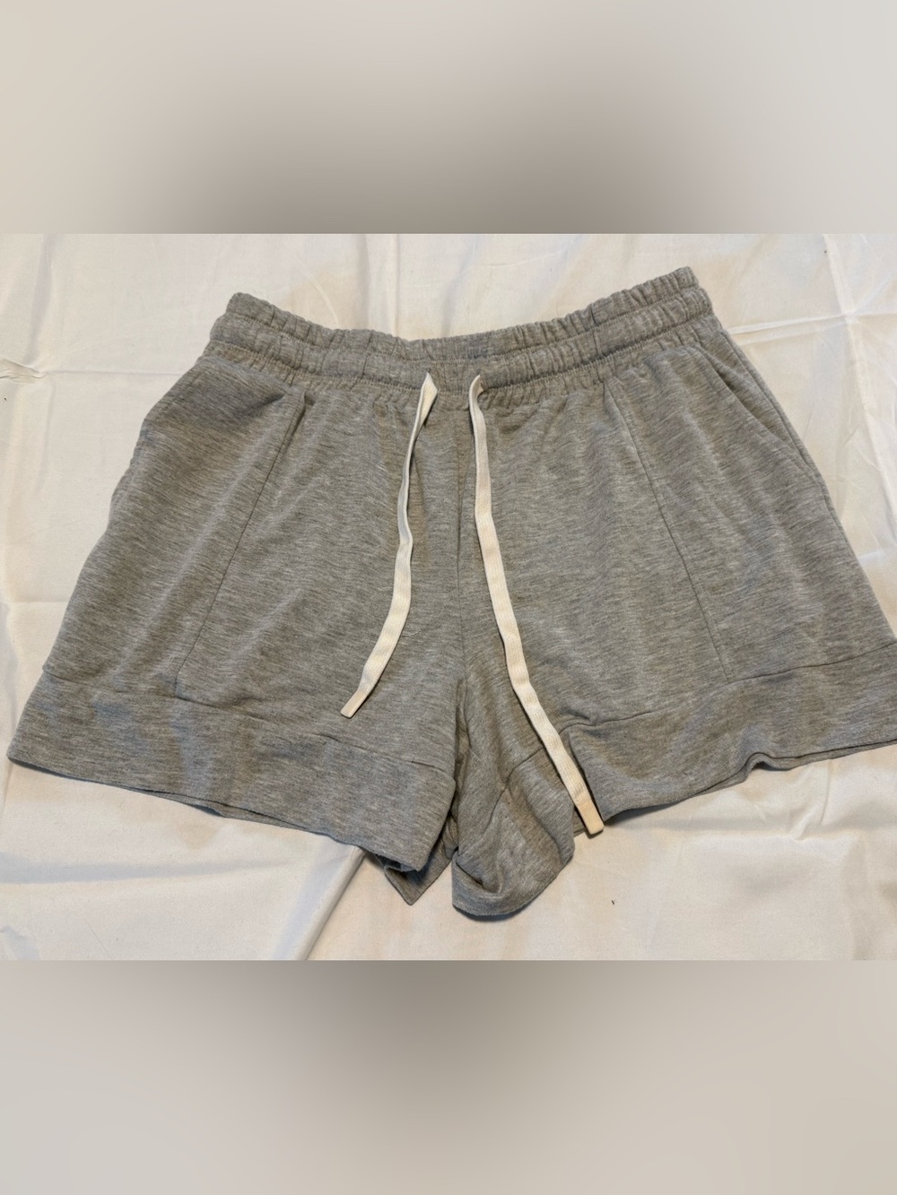 Live Well Gray - Soft- Women's Drawstring Lounge Shorts - Size Large
